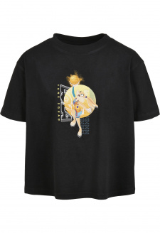 Kids Space Jam Lola Playing Cropped Tee black