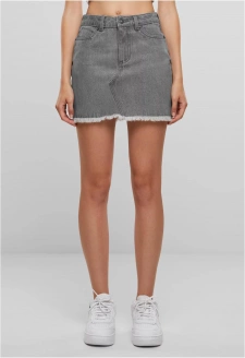 Ladies Heavy Mini Denim Skirt new grey washed