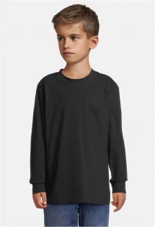 Boys Heavy Oversized Pocket Longsleeve black