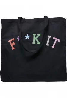 Fuck It Oversize Canvas Tote Bag black