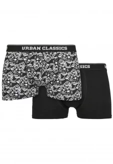 Organic Boxer Shorts 2-Pack detail aop+black