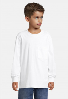 Boys Heavy Oversized Pocket Longsleeve white