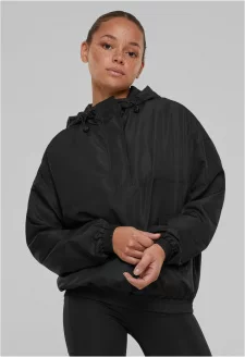 Ladies Recycled Oversized Pullover Jacket black