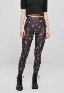 Ladies Soft AOP Leggings blackfloret