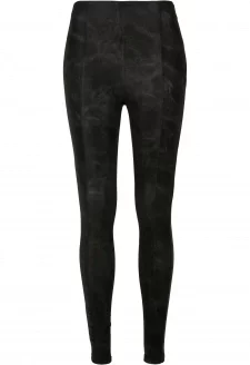 Ladies Washed Faux Leather Pants black