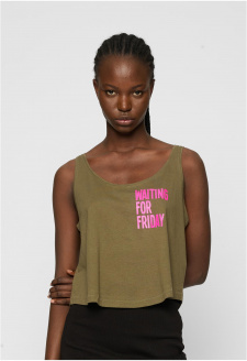 Ladies Waiting For Friday Box Tank olive