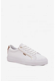 Damskie Sneakersy Z Eko Skóry Big Star SS274026 Biało-Złote