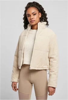 Ladies Corduroy Puffer Jacket whitesand