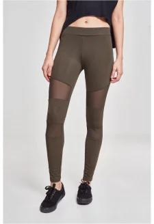Ladies Tech Mesh Leggings dark olive