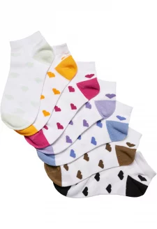 Recycled Yarn Heart Sneaker Socks 7-Pack multicolor