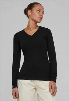 Ladies Knitted V-Neck Sweater black