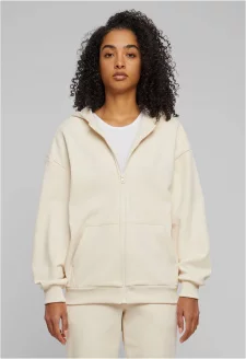 Ladies Cozy Oversized Zip Hoody whitesand