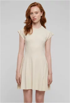 Ladies Skater Rib Dress whitesand