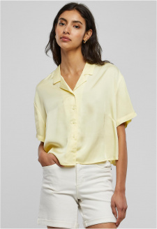 Ladies Viscose Satin Resort Shirt softyellow