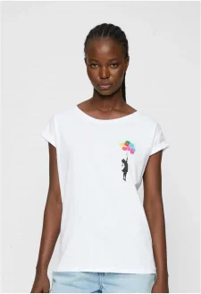 Ladies Girl Floating Away T-Shirt white