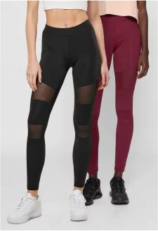 Ladies Tech Mesh Leggings 2-Pack black+port