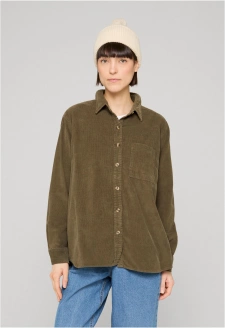 Ladies Corduroy Oversized Shirt olive