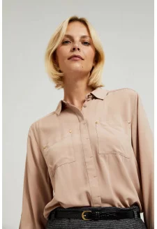 WOMEN'S SHIRT Z-KO-4516 L.BROWN