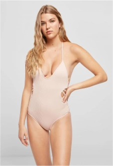Ladies Rib Swimsuit rose