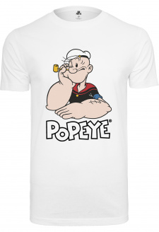 Popeye Logo And Pose Tee white