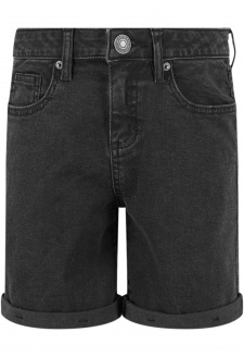Girls Organic Stretch Denim 5 Pocket Shorts black washed